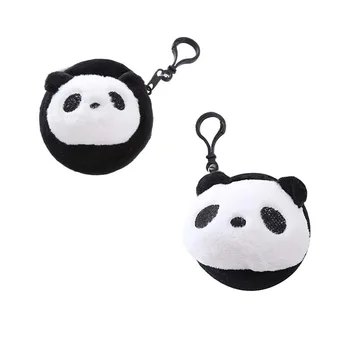 Animal Plush Panda monetų piniginė Kawaii apvali didelės talpos mini ausinių krepšys rankinė lūpų dažų krepšys animacinis filmas pinigų krepšys lauke